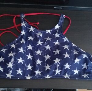 NWOT Juniors Xhilaration Padded Blue Swim Top XL